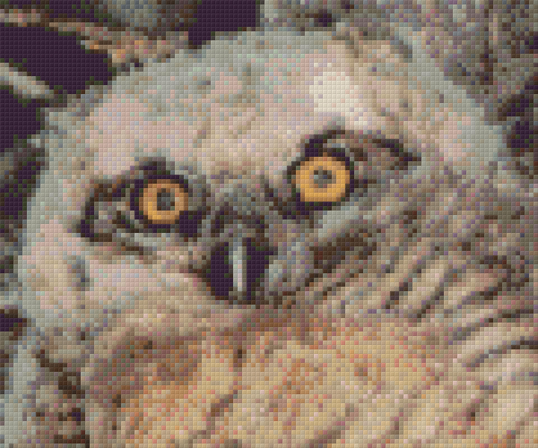 Baby Owl Six [6] Baseplate PixelHobby Mini-mosaic Art Kits image 0